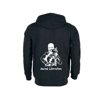 Zip Hoodie "Tierbefreierin & Schwein" Bio|Fair