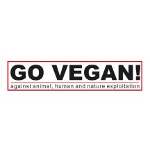Aufkleber "Go vegan!" sehr groß