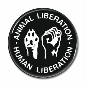 Button Animal Liberation - Human Liberation schwarz