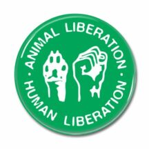 Button Animal Liberation - Human Liberation grün