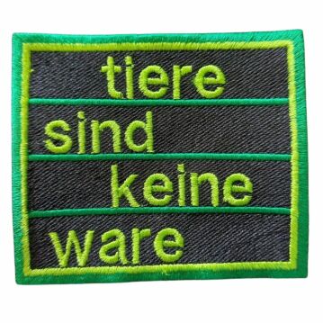 Aufnäher gestickt "Tiere sind keine Ware"