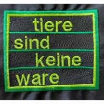 Aufnäher gestickt "Tiere sind keine Ware"