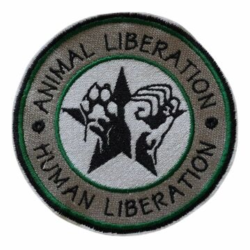 Aufnäher gestickt "Animal Liberation - Human Liberation"