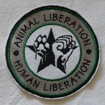 Aufnäher gestickt "Animal Liberation - Human Liberation"