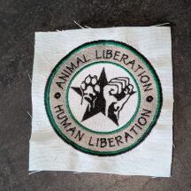 Aufnäher gestickt "Animal Liberation - Human Liberation"