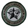 Aufnäher gestickt "Animal Liberation - Human Liberation"