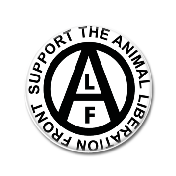 Button "Support the Animal Liberation Front" weiß